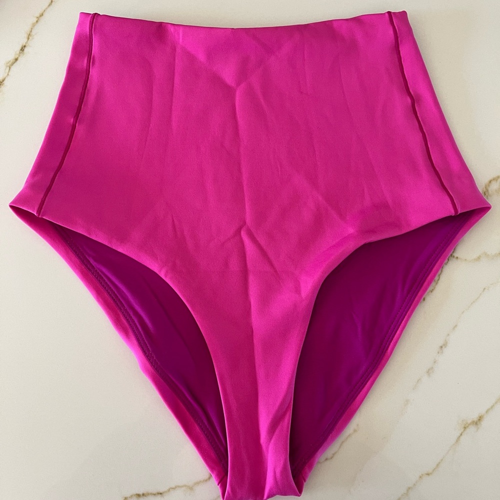 Left On Friday Pink High-Waisted Swim Bottom